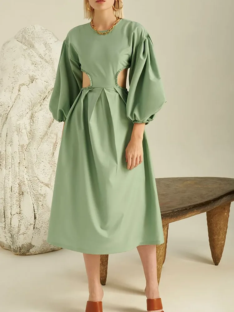 O que diferencia esse vestido de linho de manga longa do resto?